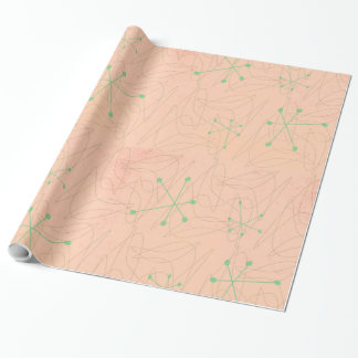 Vintage-Geschenkpapier aus der Atomzeit der 1950er Geschenkpapier