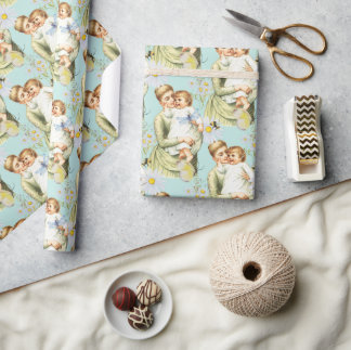 Vintage-Geschenkpapier für Babyjungen. Geschenkpapier
