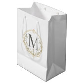 Vintage-Geschenktasche mit Monogramm Mittlere Geschenktüte (Vorderseite Schrägansicht)