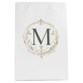 Vintage-Geschenktasche mit Monogramm Mittlere Geschenktüte (Vorderseite)