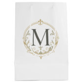 Vintage-Geschenktasche mit Monogramm Mittlere Geschenktüte (Rückseite)