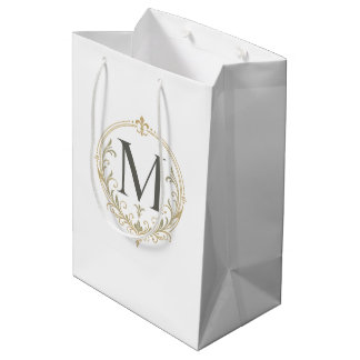 Vintage-Geschenktasche mit Monogramm  Mittlere Geschenktüte