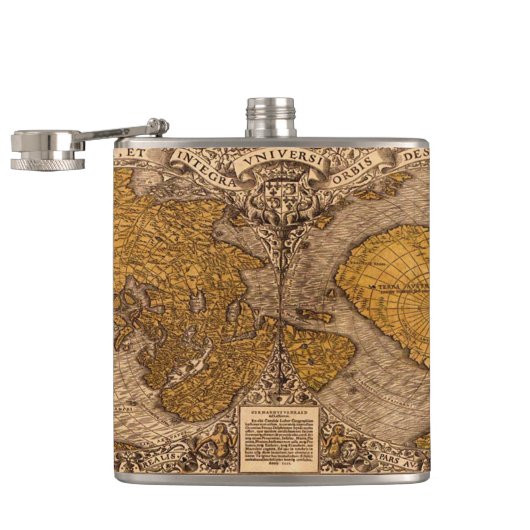 Vintage Geschichte der alten Welt Flachmann (Geöffnet)