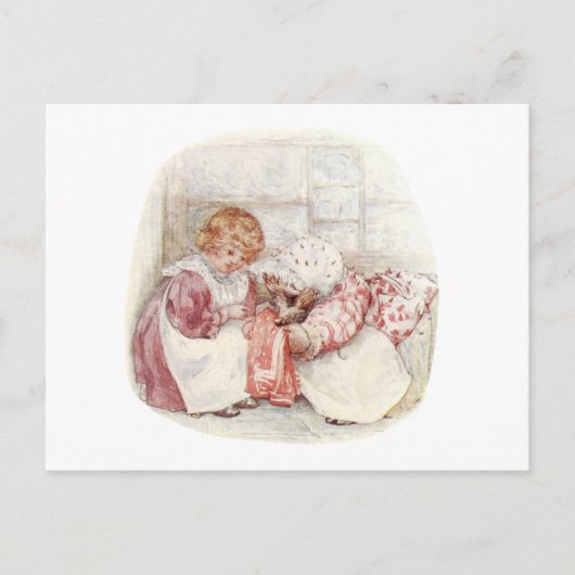 Vintage Geschichte von Frau Tiggy Winkle Postkarte (Vorderseite)