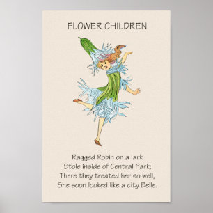 Vintage-Geschichtenbuch Flower Children RAGGED ROB Poster