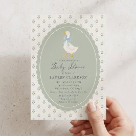 Vintage-Geschichtenbuch-Gans-Baby-Shower-Einladung Einladung