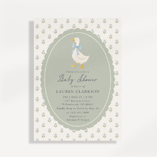 Vintage-Geschichtenbuch-Gans-Baby-Shower-Einladung Einladung
