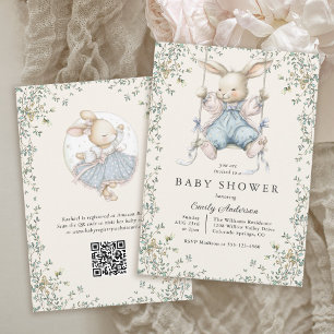 Vintage-Geschichtenbuch-Häschen-Baby-Shower-Einlad Einladung