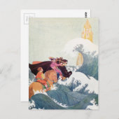 Vintage Geschichtenbuch-Illustration: Ein großes S Postkarte (Vorne/Hinten)