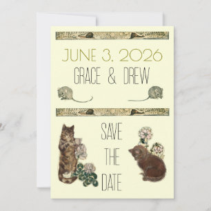 Vintage-Geschichtenbuch-Kätzchen-Rettet-das-Datum- Save The Date