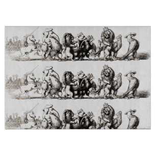 Vintage-Geschichtenbuch-Tierparade: Wandkunst für  Schneidebrett