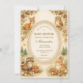 Vintage-Geschichtenbuch-Wald-Baby-Party Einladung (Vorderseite)