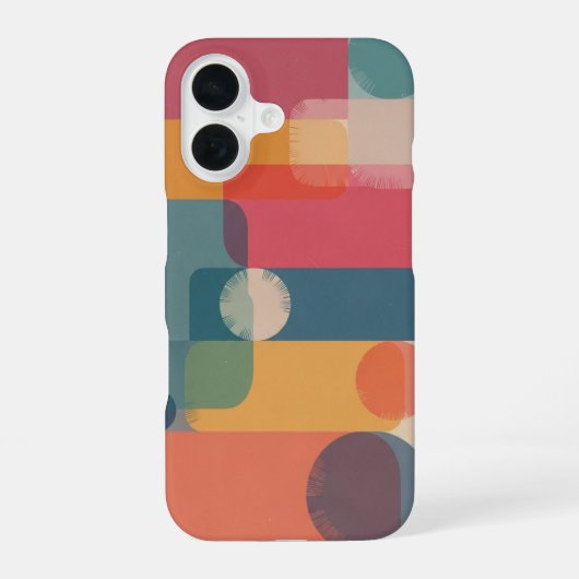 Vintage geschichtete Geometrie iPhone 16 Hülle (Rückseite)