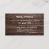 Vintage Geschichtslehrer-Visitenkarte Visitenkarte (Rückseite)