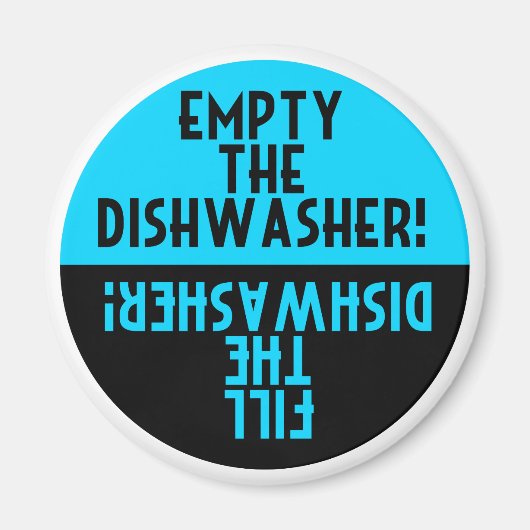 Vintage Geschirrspülmaschine Rundmagazin Magnet (Vorne)