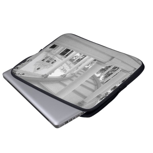 Vintage geschwungene Kolonnade Laptopschutzhülle (Vorne Knopf)