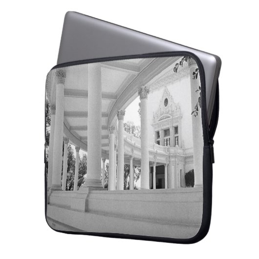 Vintage geschwungene Kolonnade Laptopschutzhülle (Vorderseite Links)