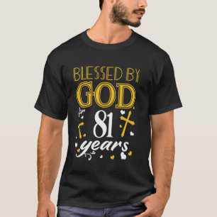 Vintage Gesegnet von Gott für 81 Jahre Frohen 81. T-Shirt