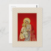 Vintage gesegnete Jungfrau Maria mit Jesus Postkarte (Vorne/Hinten)
