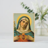 Vintage gesegnete Jungfrau Mary Portrait Katholisc Postkarte (Stehend Vorderseite)