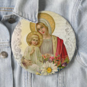 Vintage gesegnete Jungfrau-Mutter Mary Jesus mit Button (Beispiel)