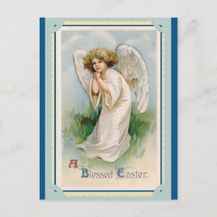 Vintage gesegnete Ostergrüße Engel Postkarte