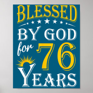 Vintage Gesegneter Gott Für 76 Glaubensdesign Poster