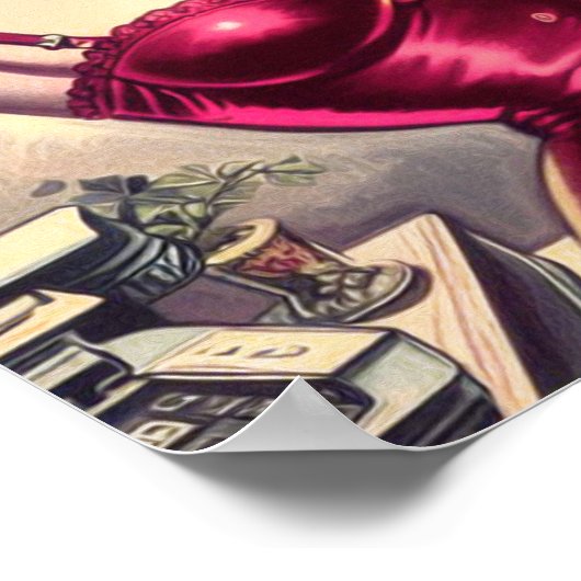 Vintage gespenstische Mädchen Poster (Ecke)