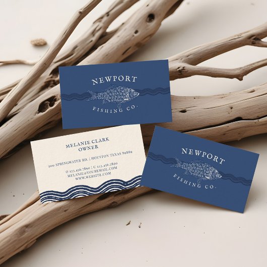 Vintage Gestaltfische, Wellenarten, Marine Visitenkarte