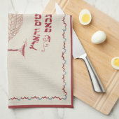 Vintage gestickte Challah-Abdeckung Küchentuch (Viertel Falte)