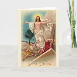Vintage gestiegene Gruß-Karte Jesuss Ostern Feiertagskarte