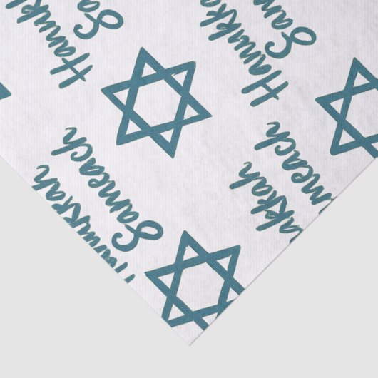 Vintage gestörte Hanukkah Sameach Seidenpapier (Ausschnitt)