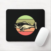 Vintage gestreifter Barsch Streifenbarsch lustiger Mousepad (Mit Mouse)