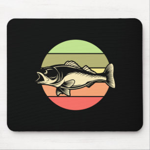 Vintage gestreifter Barsch Streifenbarsch lustiger Mousepad