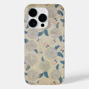Vintage gestresste japanische Blumen und Blätter Case-Mate iPhone 14 Pro Hülle