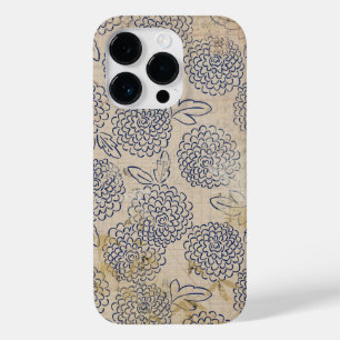 Vintage gestresste japanische Chrysanthemenblüten Case-Mate iPhone 14 Pro Hülle