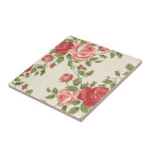 Vintage gestrichene Rose Fliese (Seite)