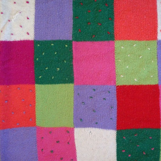 Vintage gestrickte Patchwork-bunte Quadrate Mousepad