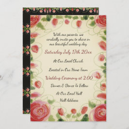 Vintage, gestylte Flower Einladung