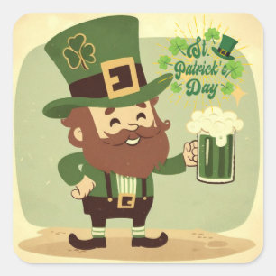 Vintage gestylter St. Patrick's Day Quadratischer Aufkleber