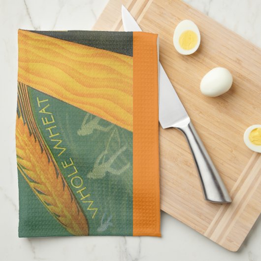 Vintage gesunde Lebensmittel, Vollkornbrot Geschirrtuch (Viertel Falte)