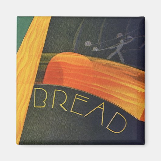 Vintage gesunde Lebensmittel, Vollkornbrot Magnet (Vorne)