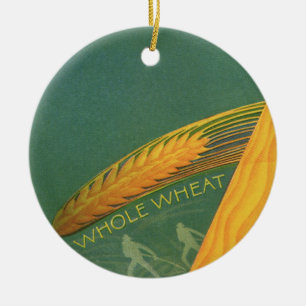 Vintage gesunde Lebensmittel, Vollkornweizenbrot Keramikornament