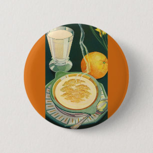 Vintage-Gesundheitsnahrung, Getränke, Gesundes Frü Button