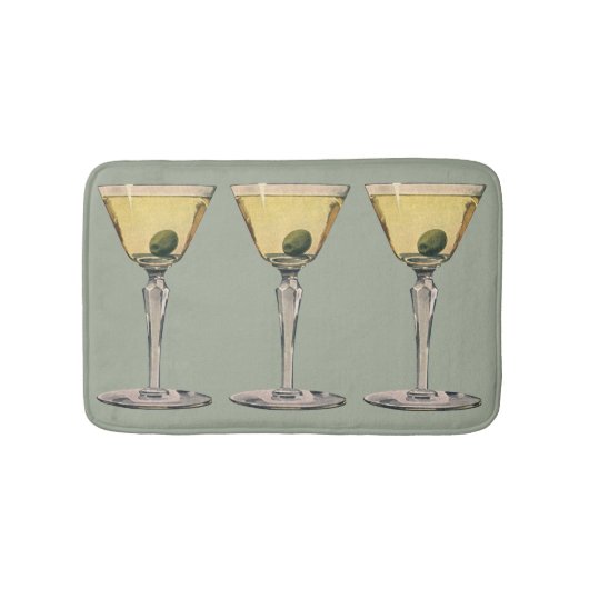 Vintage Getränke Getränke, Martini-Cocktail Badematte (Vorderseite)