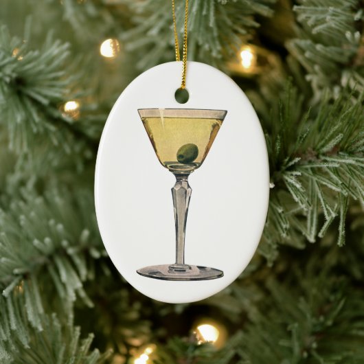 Vintage Getränke Getränke, Martini-Cocktail Keramikornament (Baum)