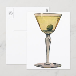 Vintage Getränke Getränke, Martini-Cocktail Postkarte