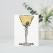 Vintage Getränke Getränke, Martini-Cocktail Postkarte (Stehend Vorderseite)