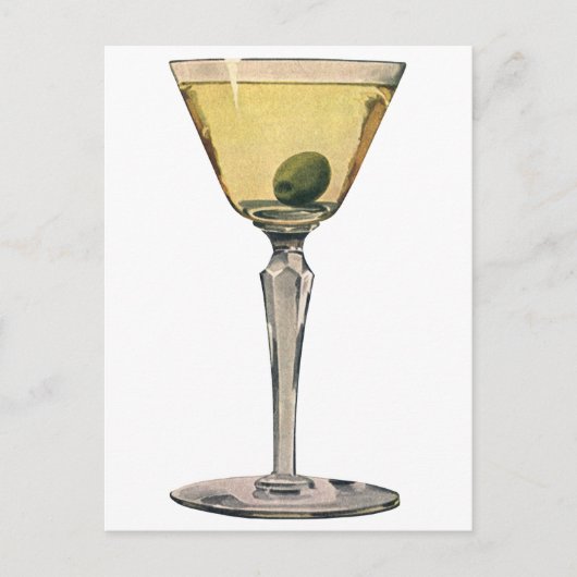 Vintage Getränke Getränke, Martini-Cocktail Postkarte (Vorderseite)