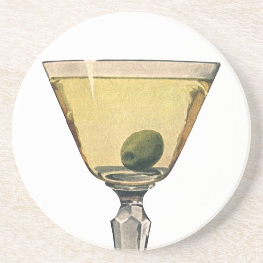 Vintage Getränke Getränke, Martini-Cocktail Untersetzer (Vorne)